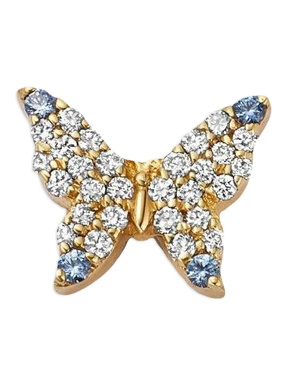 Loquet 18k Yellow Gold Butterfly Diamond And Sapphire Charm In Gold