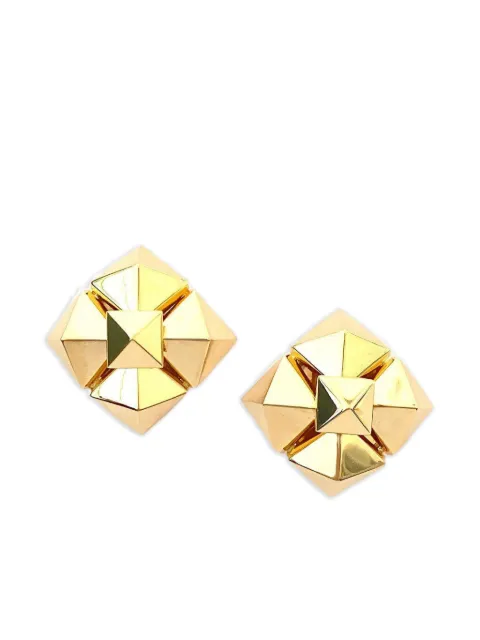 Brooks Brothers aretes Pyramid Cluster en oro amarillo de 18kt
