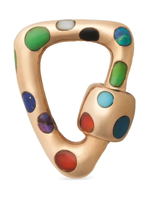 Marla Aaron دلاية 'فريفورم إينلاي لوك' ذهب وردي عيار 18 بزينة أحجار كريمة متعددة