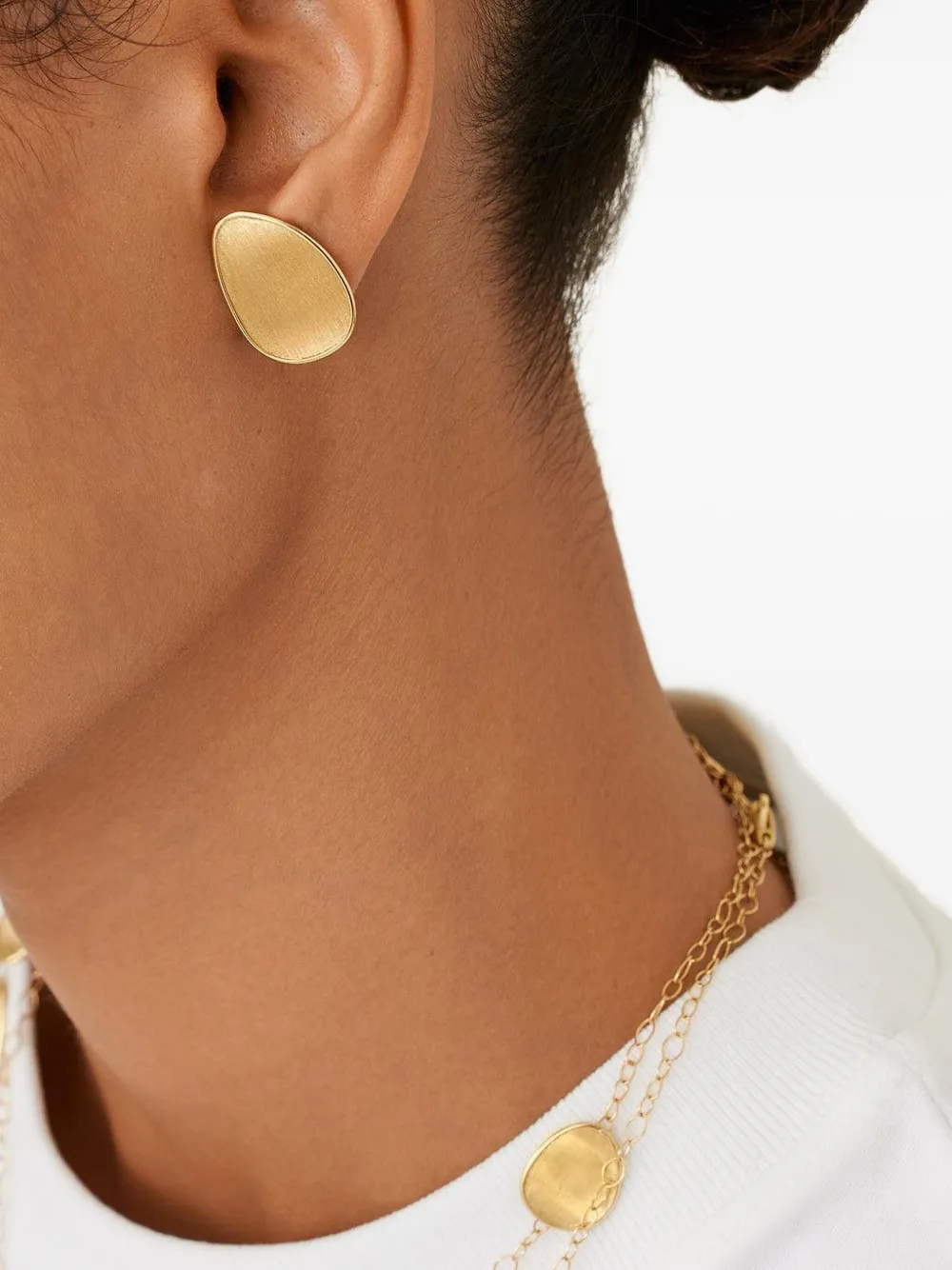 18k Yellow Gold Petal Lunaria Earrings