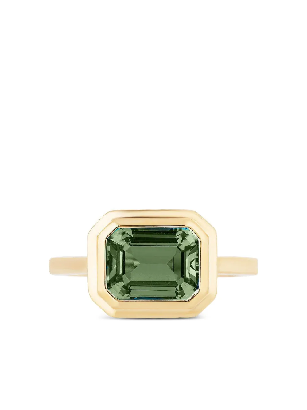 Goshwara anillo en oro amarillo de 18kt con prasiolita verde | dorado | Image 1