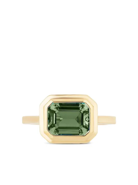 Goshwara anillo en oro amarillo de 18kt con prasiolita verde