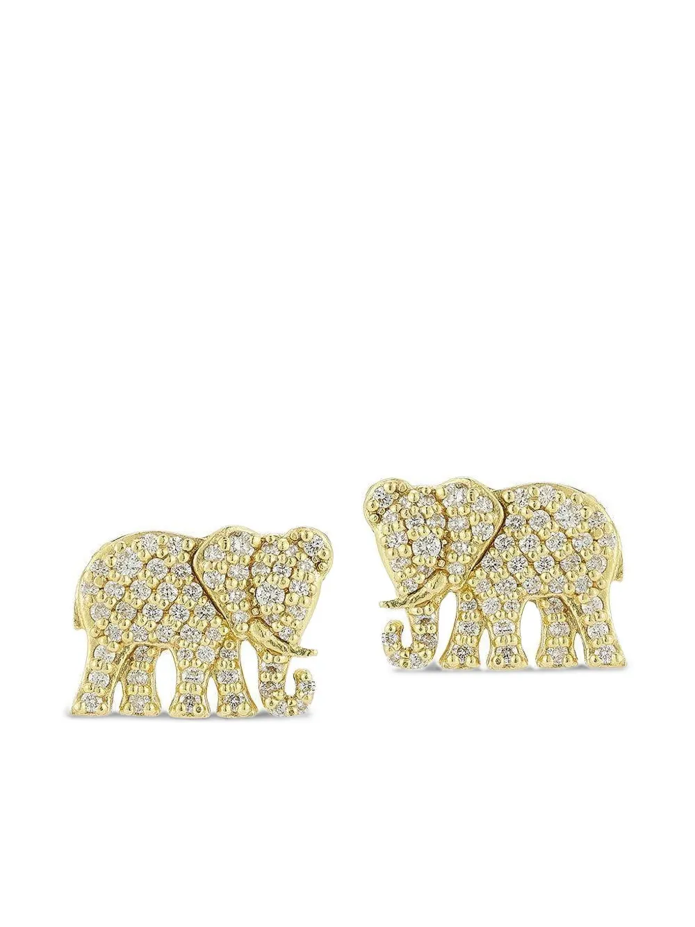 Tanya Farah Tree of Life Elephant ダイヤモンド ピアス 18Kイエローゴールド - ゴールドトーン Tanya Farah Tree of Life Elephant ダイヤモンド ピアス 18Kイエローゴールド - ゴールドトーン