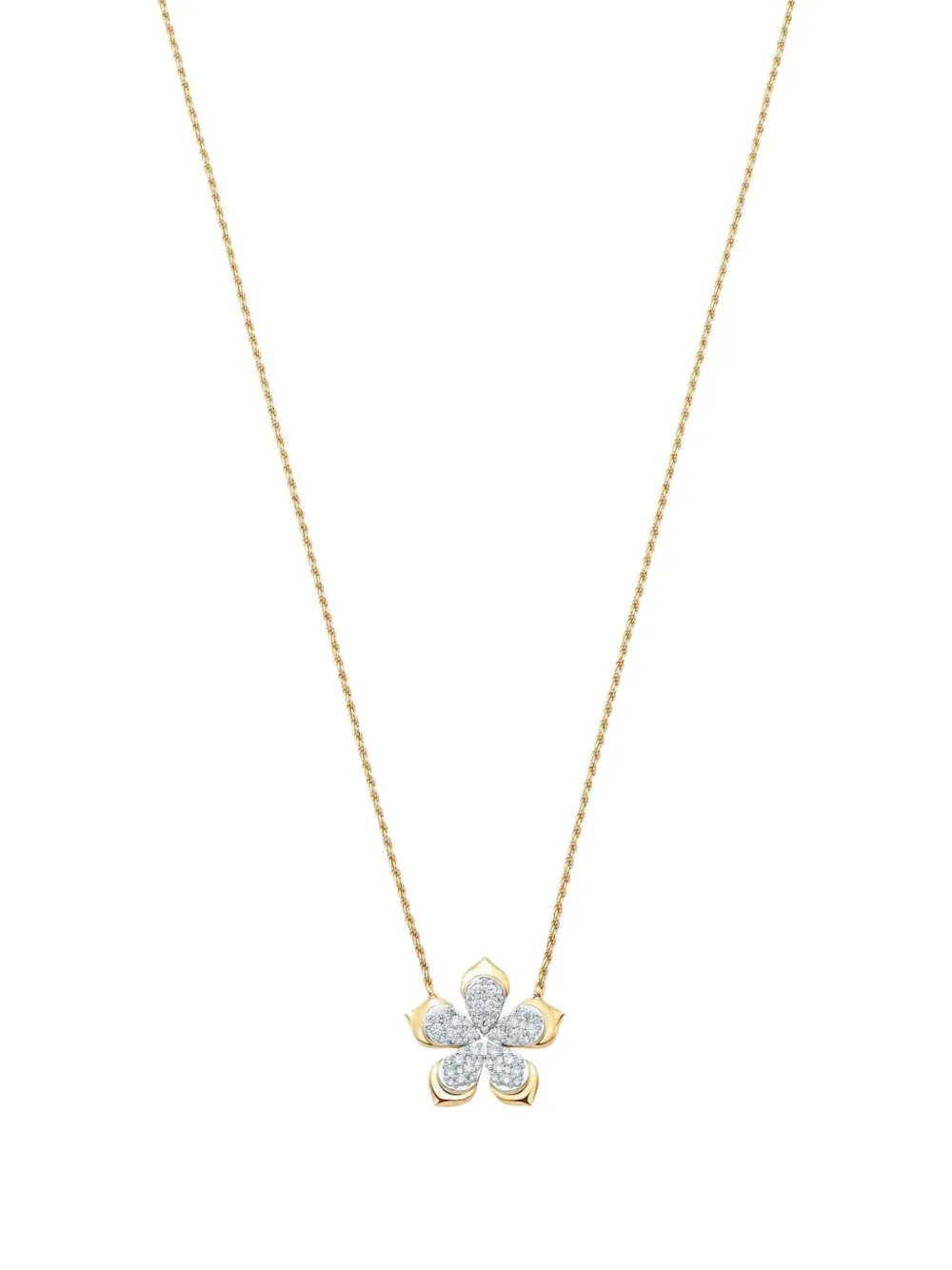 Sara Weinstock 18kt Lierre Flower Gelbgoldhalskette