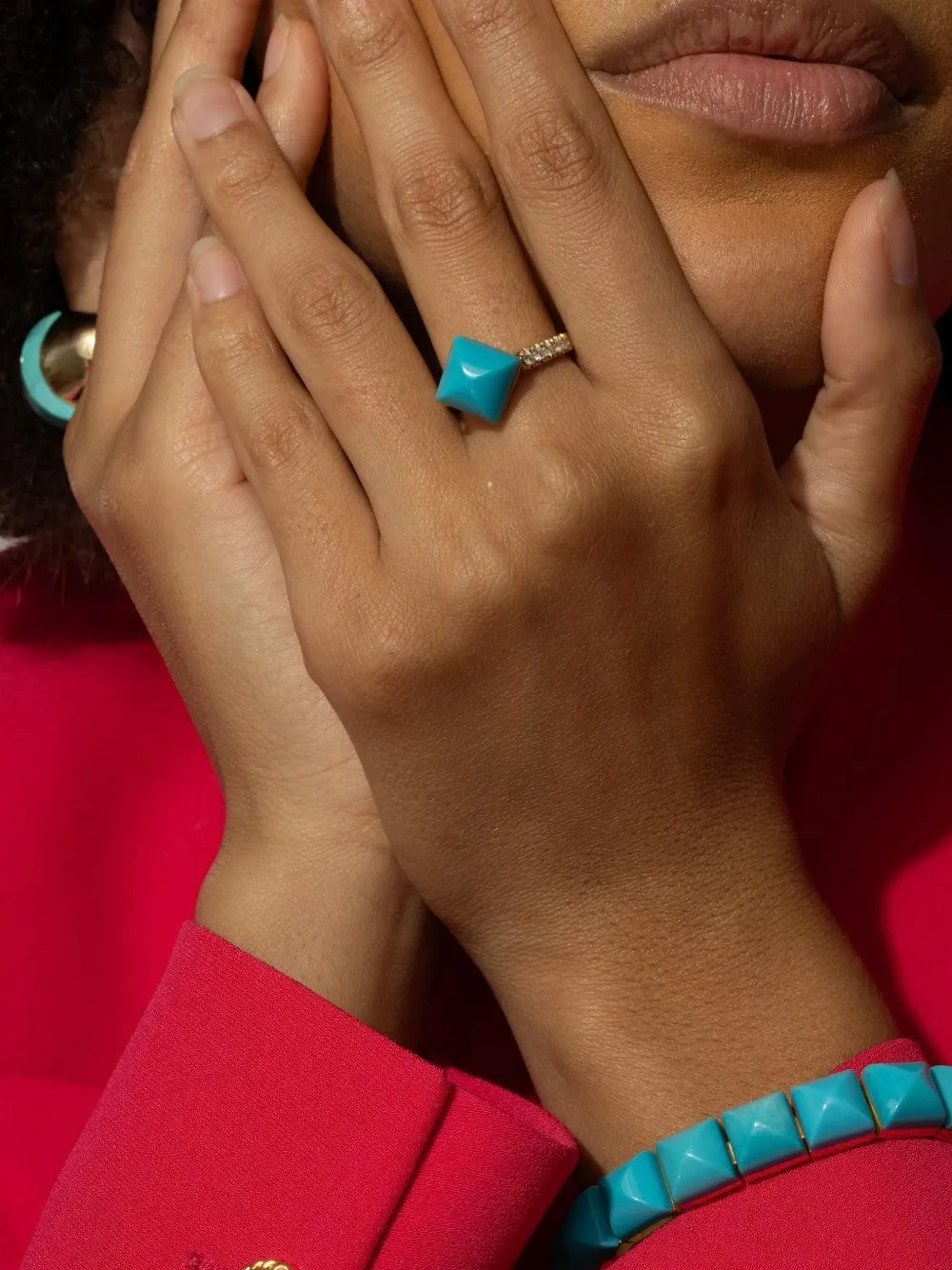 Brooks Brothers anillo en oro amarillo de 18kt con gemas | dorado | Image 1