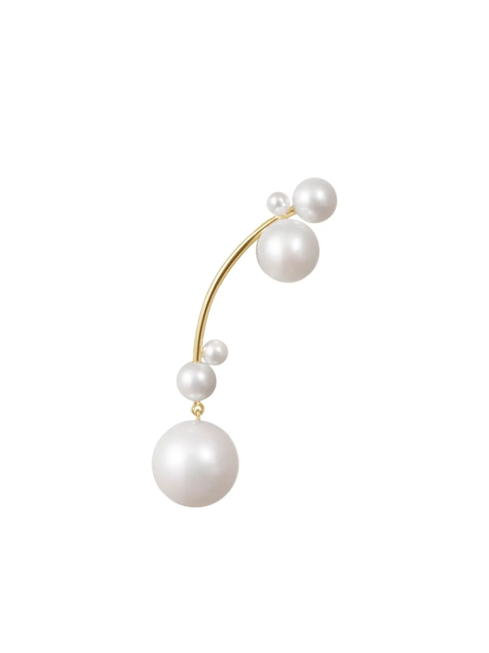 Sophie Bille Brahe Orecchino Grand Stella in oro giallo 14 carati riciclato con perle