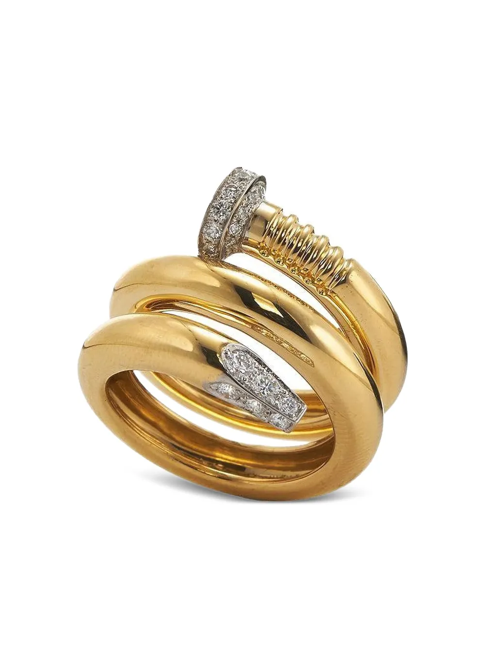 David Webb Anello Nail in oro giallo 18 carati con diamanti