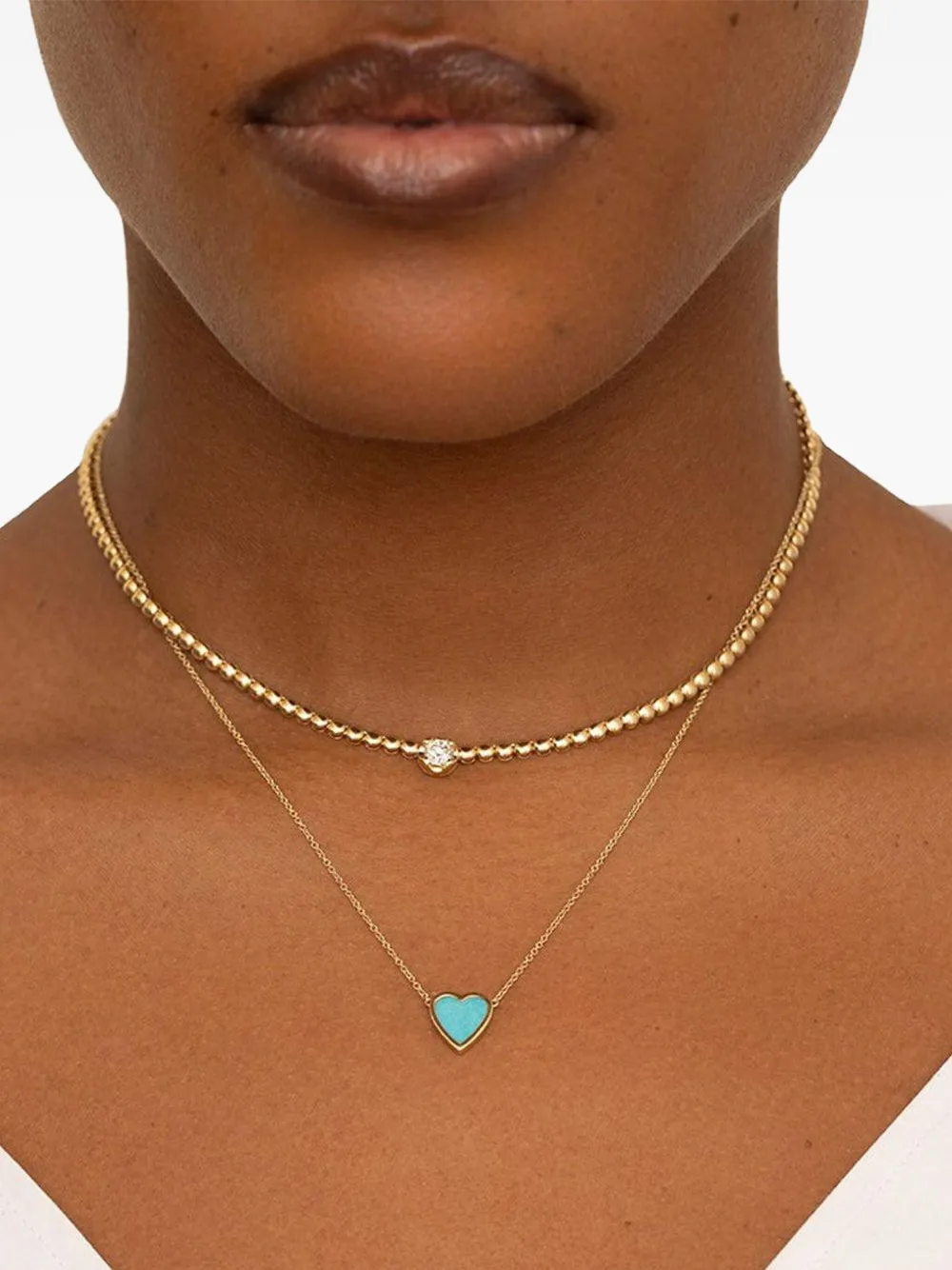 18kt Yellow Gold Tennis Diamond Necklace