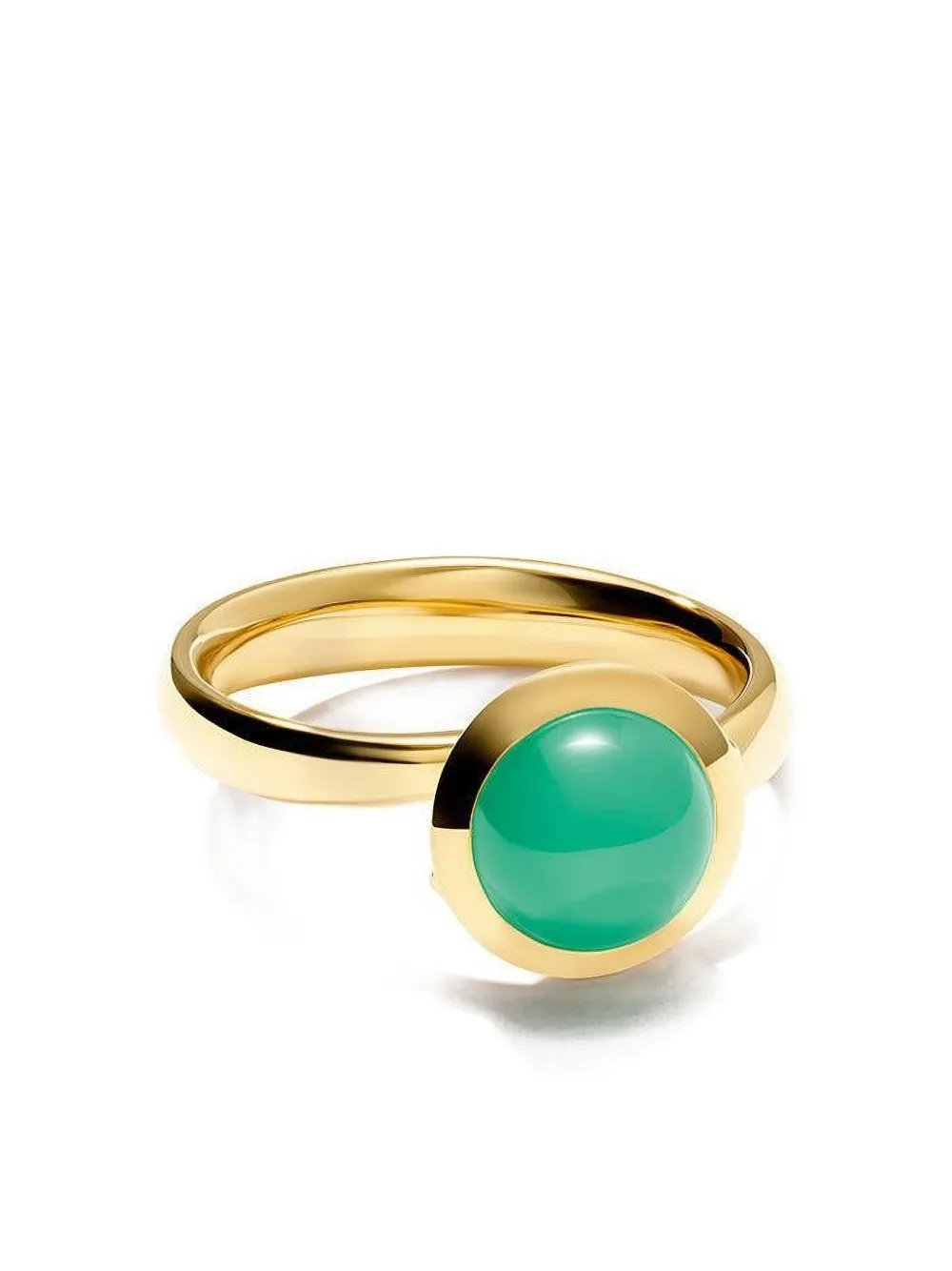 Tamara Comolli Yellow Gold Bouton Chrysoprase Ring