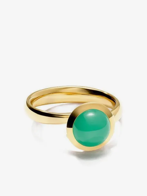 TAMARA COMOLLI yellow gold Bouton Chrysoprase ring