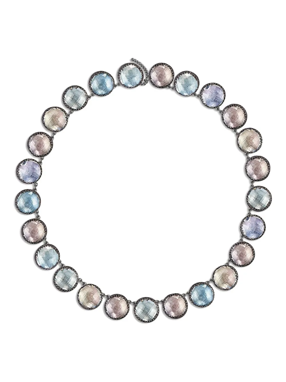 Larkspur & Hawk collar Olivia Button en plata de ley bañada en rodio con cuarzo | negro | Image 1