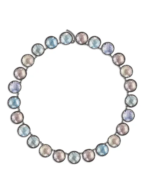 Larkspur & Hawk collar Olivia Button en plata de ley bañada en rodio con cuarzo