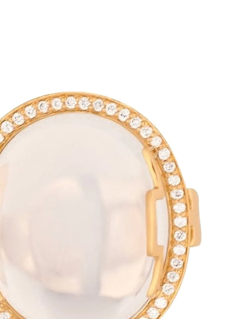 Goshwara 18k Yellow Gold Rock N Roll Diamond And Moon Quartz Ring In Gold
