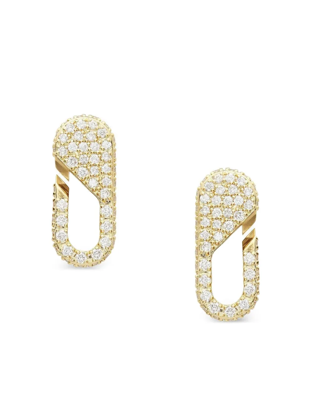 Bizzotto Gioielli 18k Yellow Gold Diamond Link Earrings In Brown