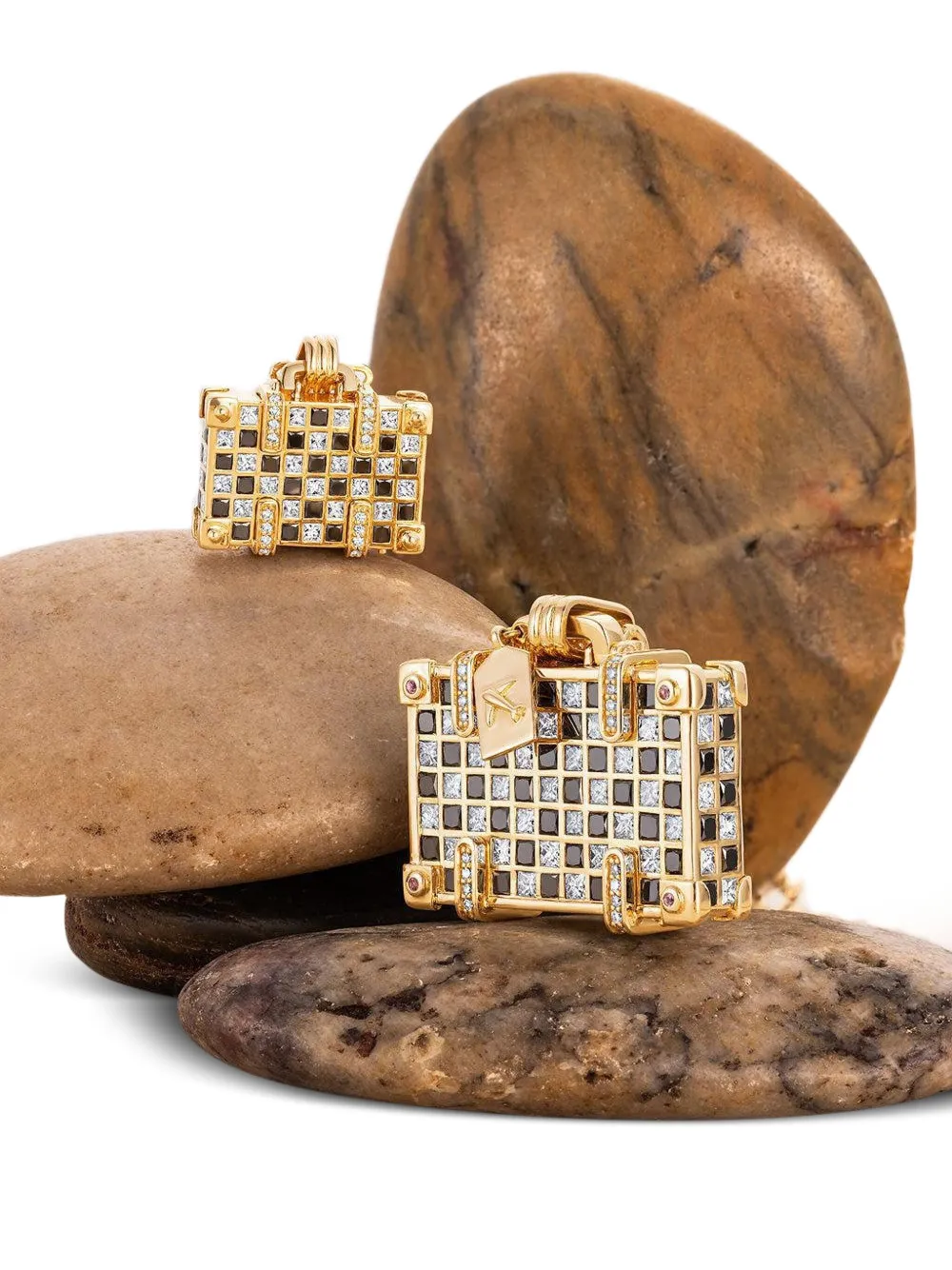 Nevernot 14kt Yellow Gold Weekend Night And Day Suitcase Necklace In Gold