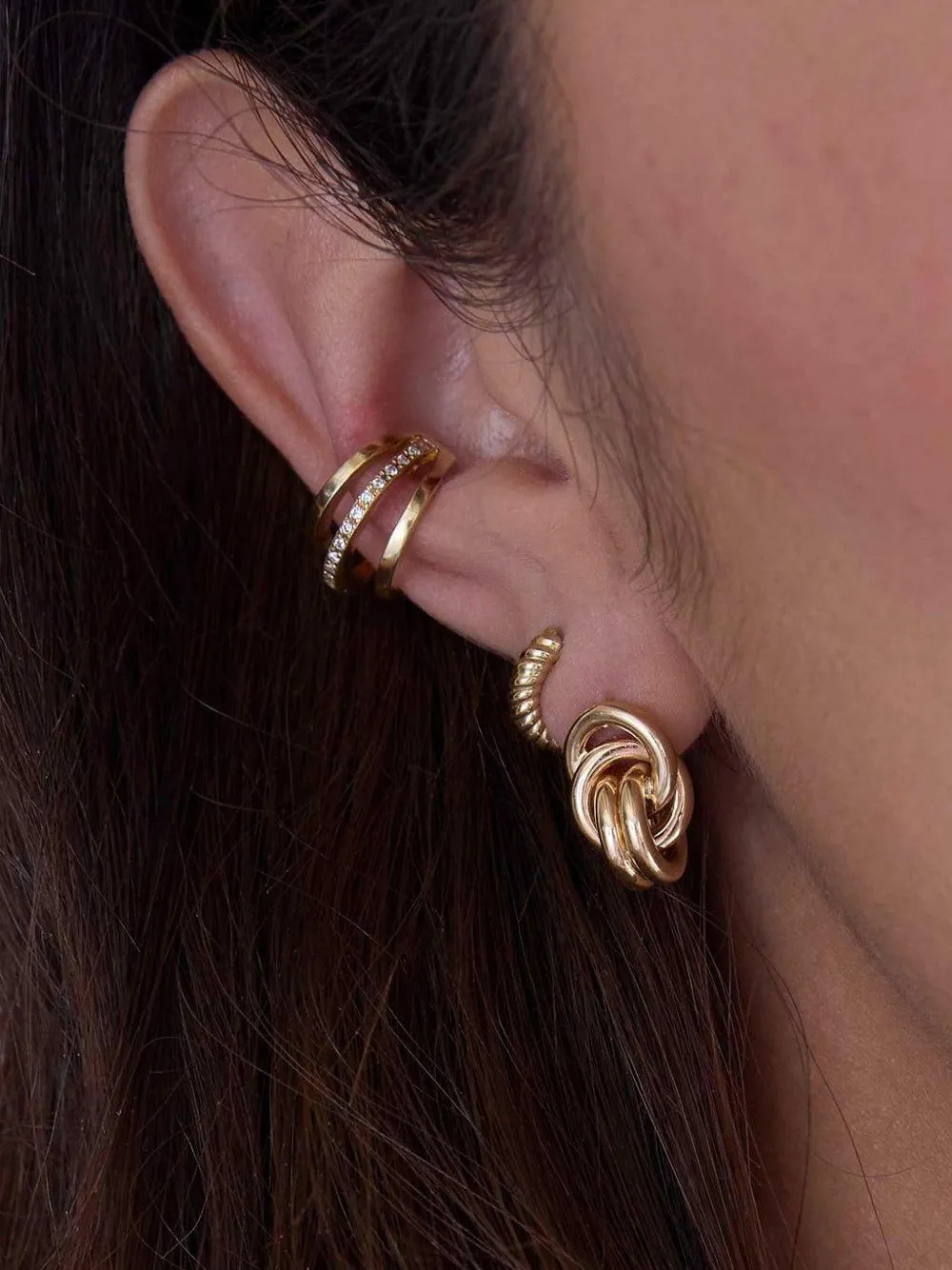 Zoë Chicco 14k Yellow Gold Large Link Knot Earrings In Gold