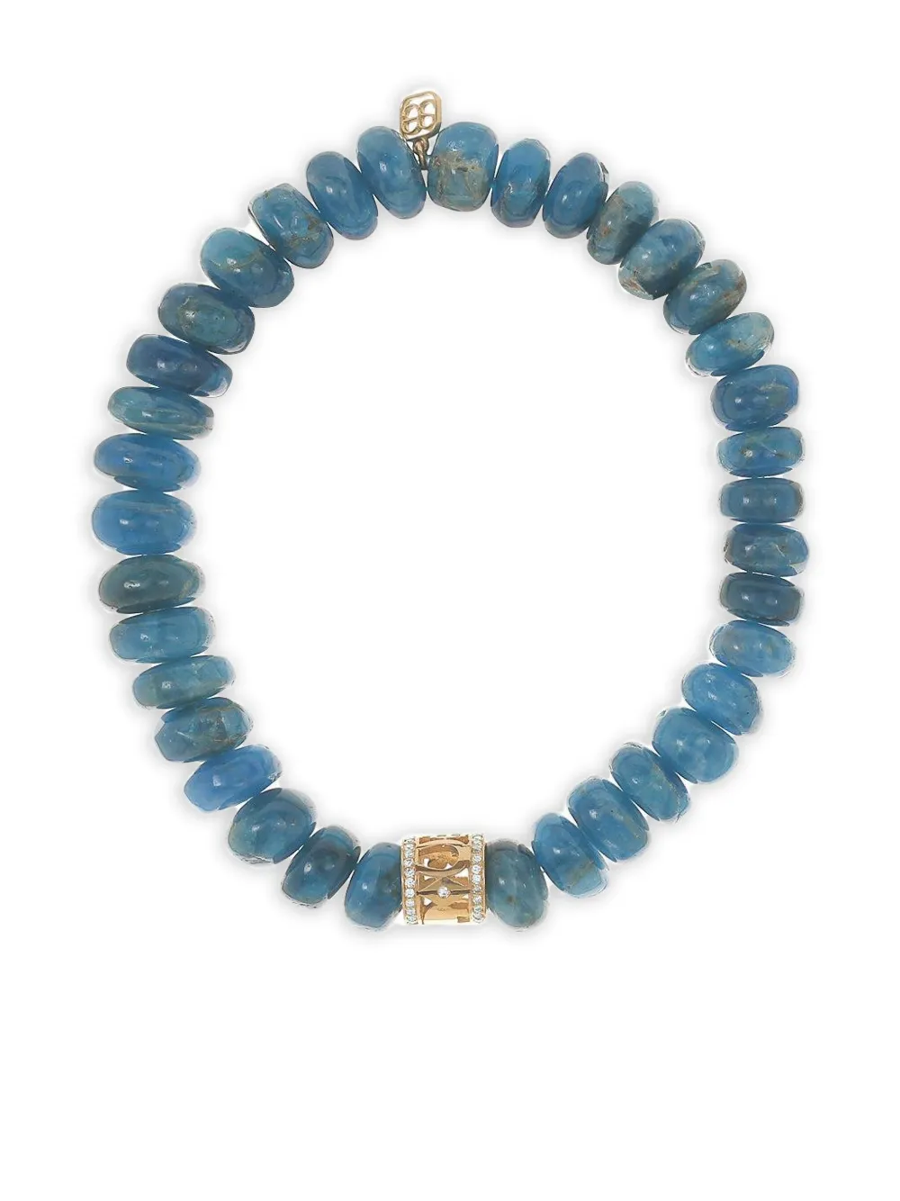 Sydney Evan 14k Yellow Gold Lucky Apatite And Diamond Bracelet In Blue