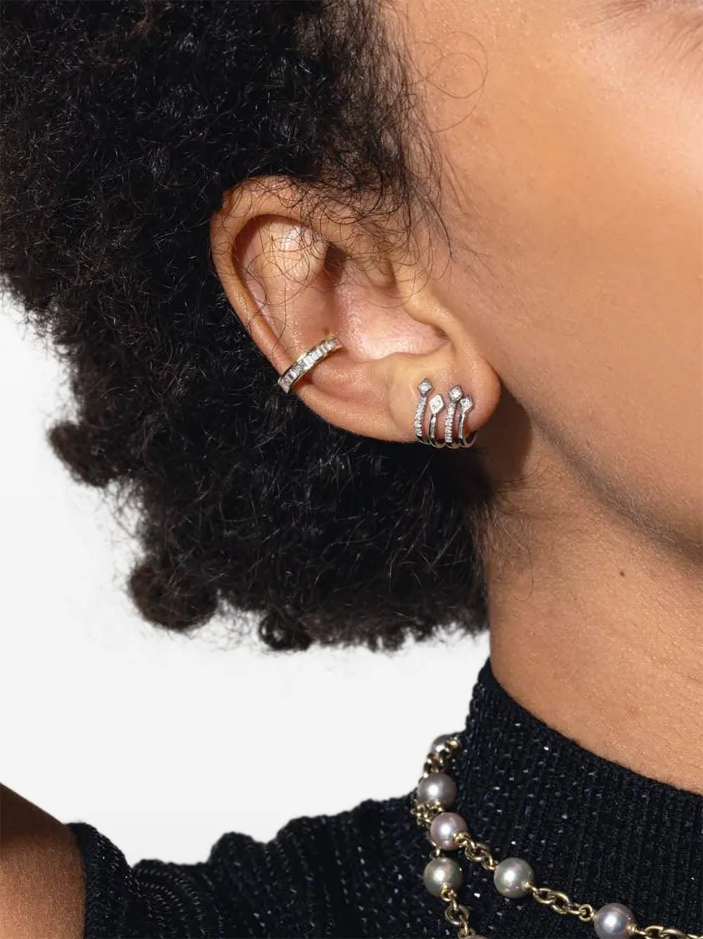 Loree Rodkin 14k Yellow Gold Diamond Baguette Earcuff In Gold