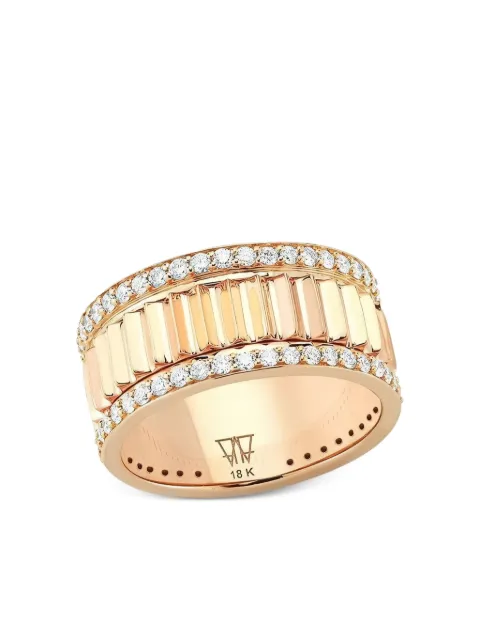 Walters Faith anillo Clive Fluted en oro rosa de 18kt con diamantes