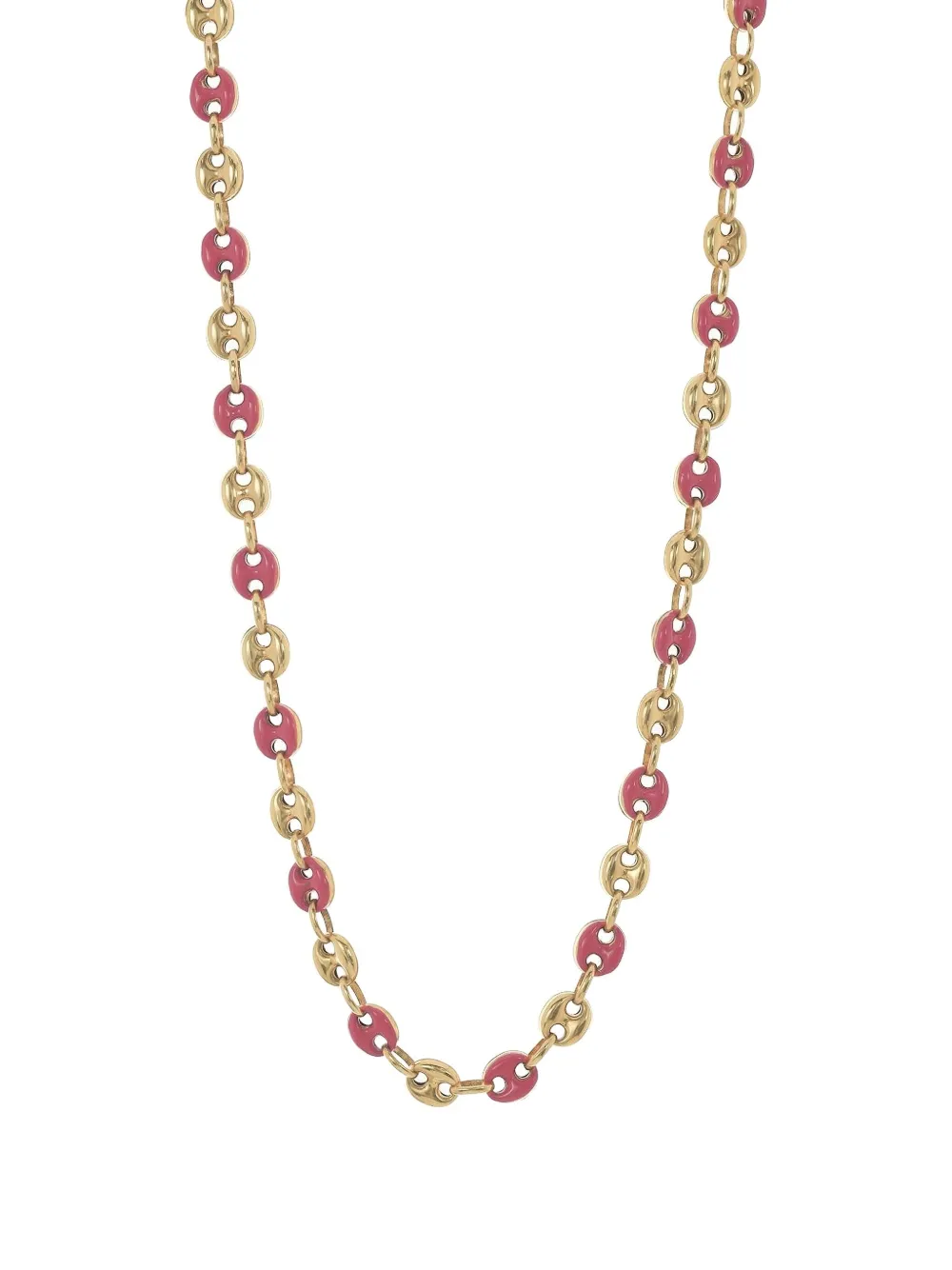Loree Rodkin 14k Yellow Gold Enamel Mariner-link Necklace In Brown