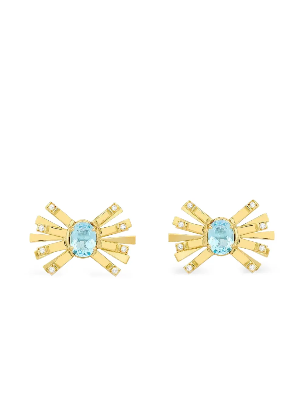 Carol Kauffmann 18k Yellow Gold Farfalle Diamond And Topaz Earrings In Gold