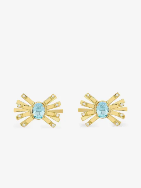 Carol Kauffmann boucles d'oreilles en or 18ct à topaze et diamants Farfalle