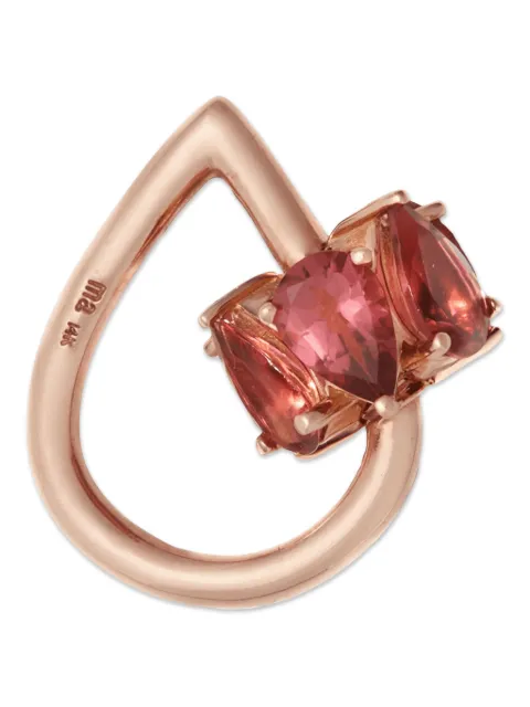 Marla Aaron 14K rose gold chubby tourmaline Droplock pendant 