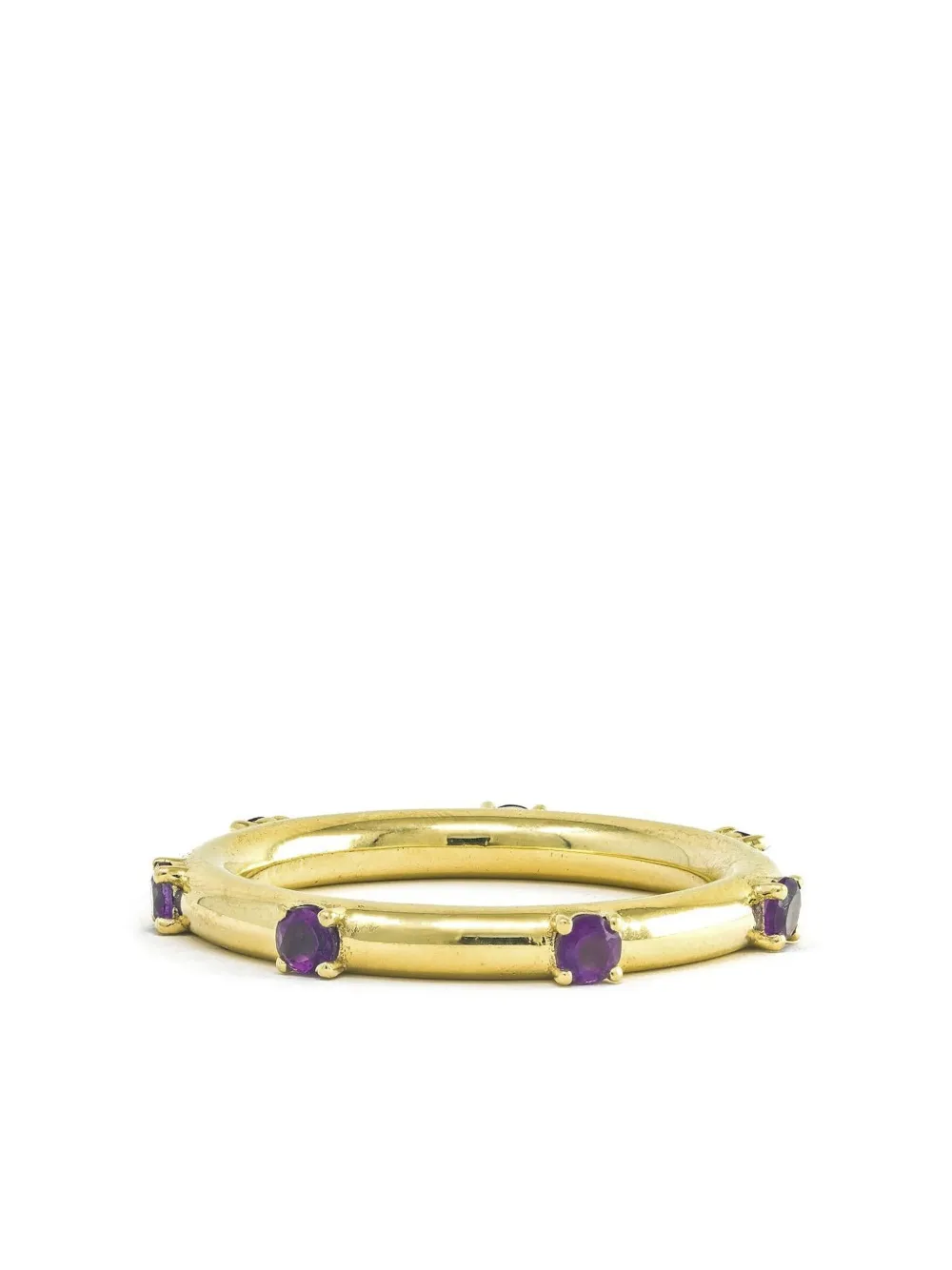 Jenna Blake 18k Yellow Gold Polka Dot Diamond And Amethyst Ring In Gold