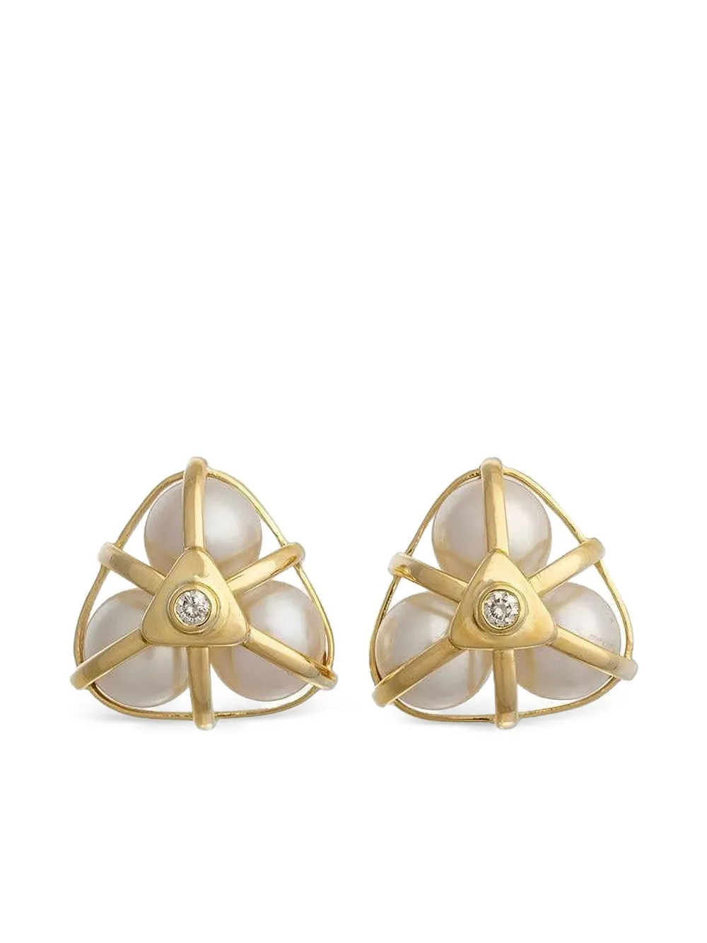 Denise Cassou 18k Yellow Gold Diamond Earrings In Gold
