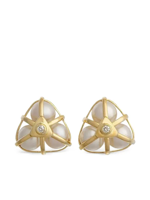 DENISE CASSOU 18K yellow gold diamond earrings