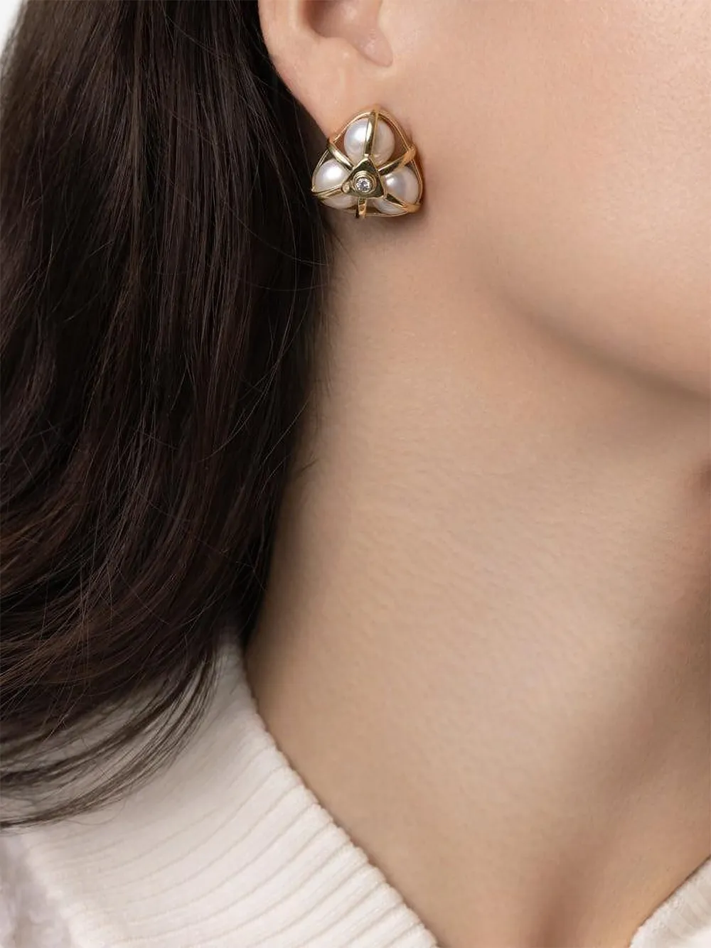 Denise Cassou 18k Yellow Gold Diamond Earrings In Gold