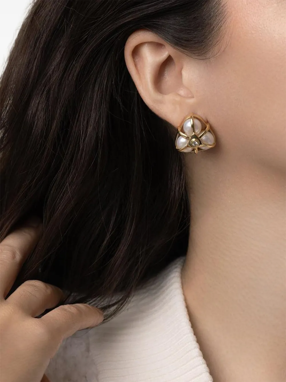 Denise Cassou 18k Yellow Gold Diamond Earrings In Gold