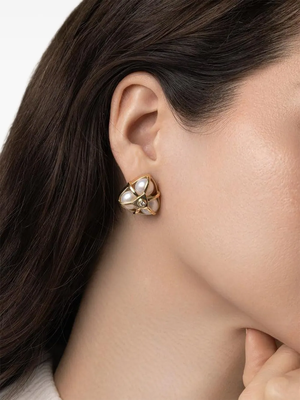 Denise Cassou 18k Yellow Gold Diamond Earrings In Gold
