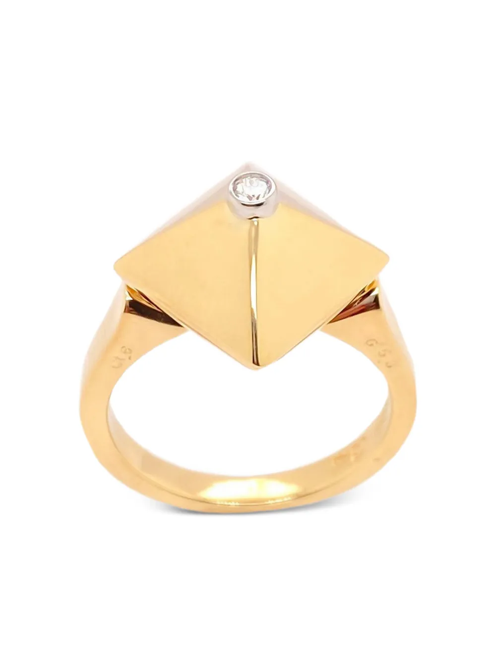 Brooks Brothers 18k Yellow Gold Mini Accent Piramide Ring In Gold
