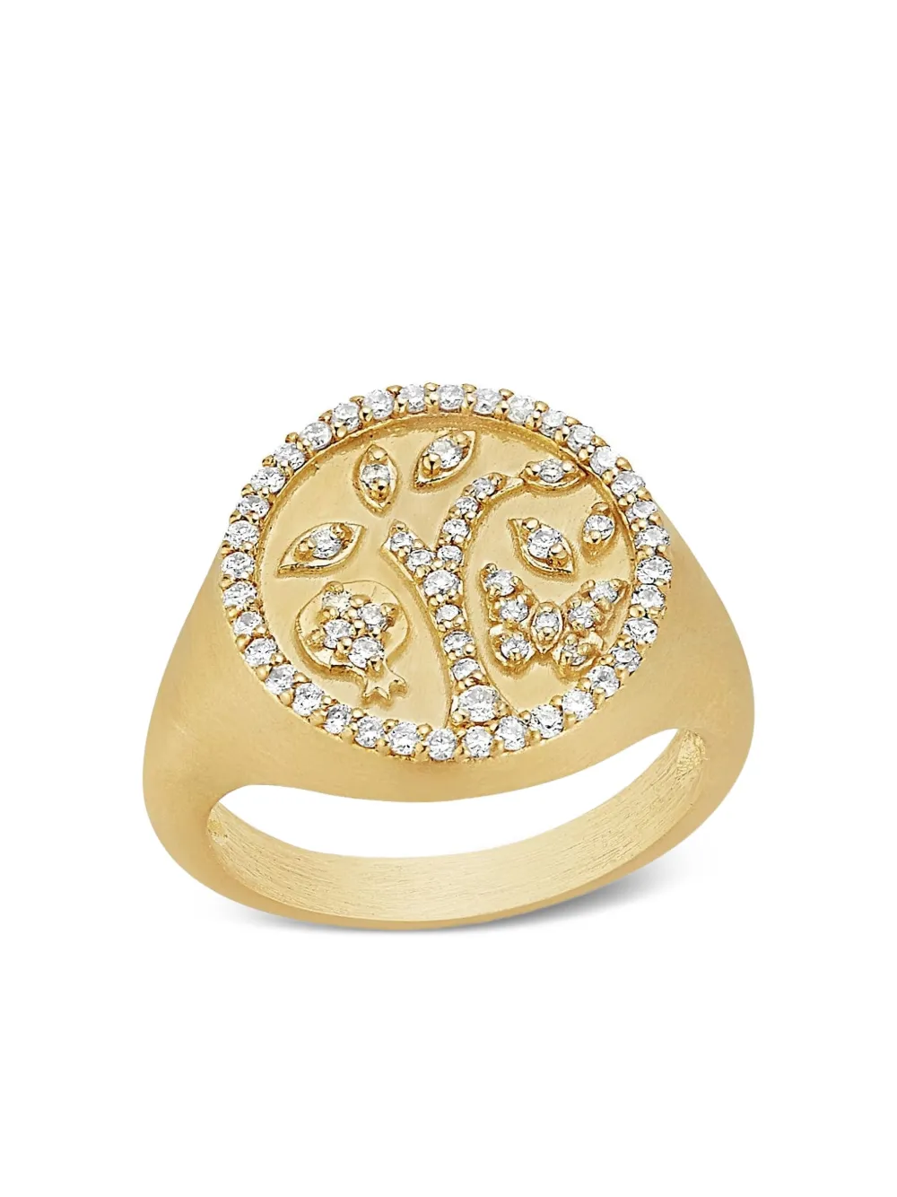 Tanya Farah Tree of Life ダイヤモンド シグネットリング 18Kイエローゴールド Tanya Farah Tree of Life ダイヤモンド シグネットリング 18Kイエローゴールド