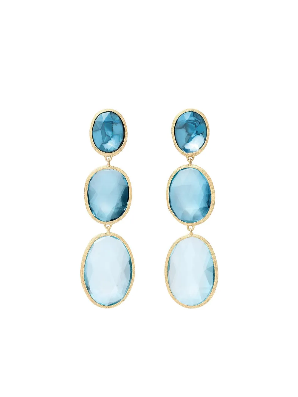 Marco Bicego aretes Lunaria en oro amarillo 18kt con topacio | azul | Image 1
