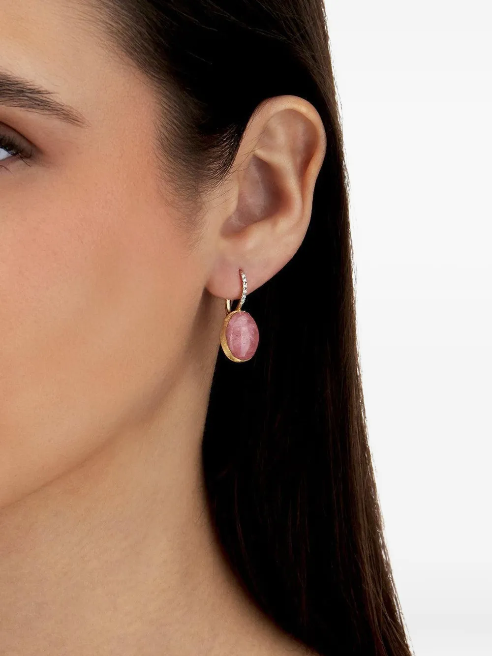 Nanis 18k Yellow Gold Diamond Rosolio Earrings In Pink