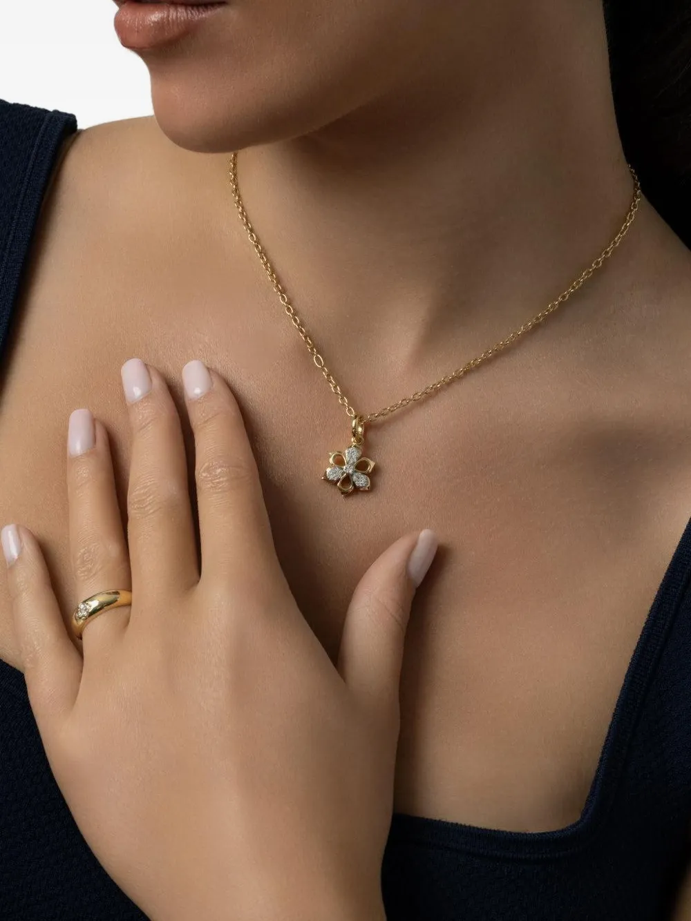 Sara Weinstock 18k Yellow Gold Lierre Diamond Pendant Charm In Gold