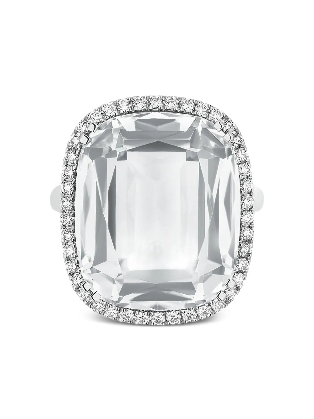 Goshwara 18k White Gold Gossip Rock Diamond Ring In Metallic