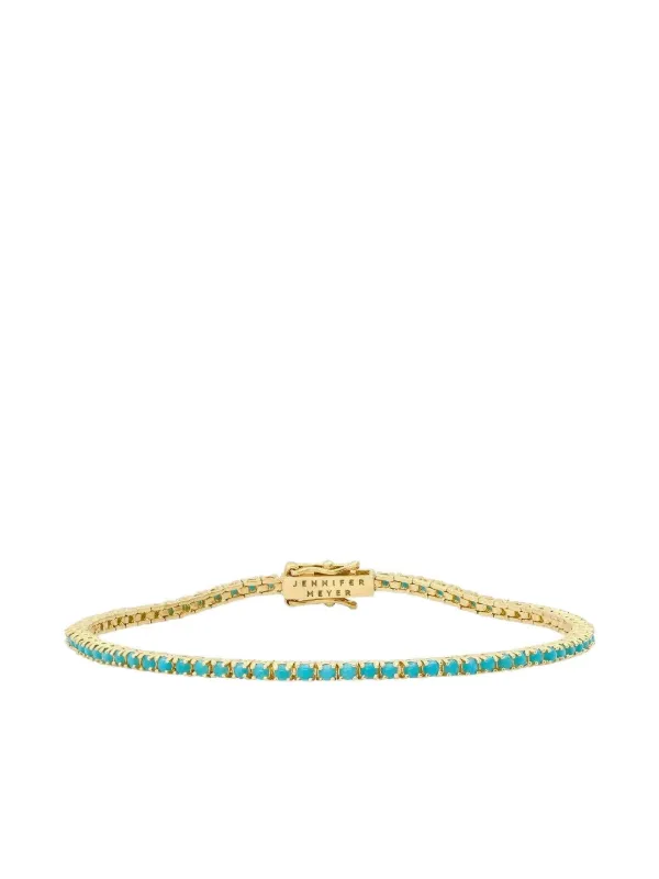 Jennifer Meyer 18K Yellow Gold Turquoise Tennis Bracelet