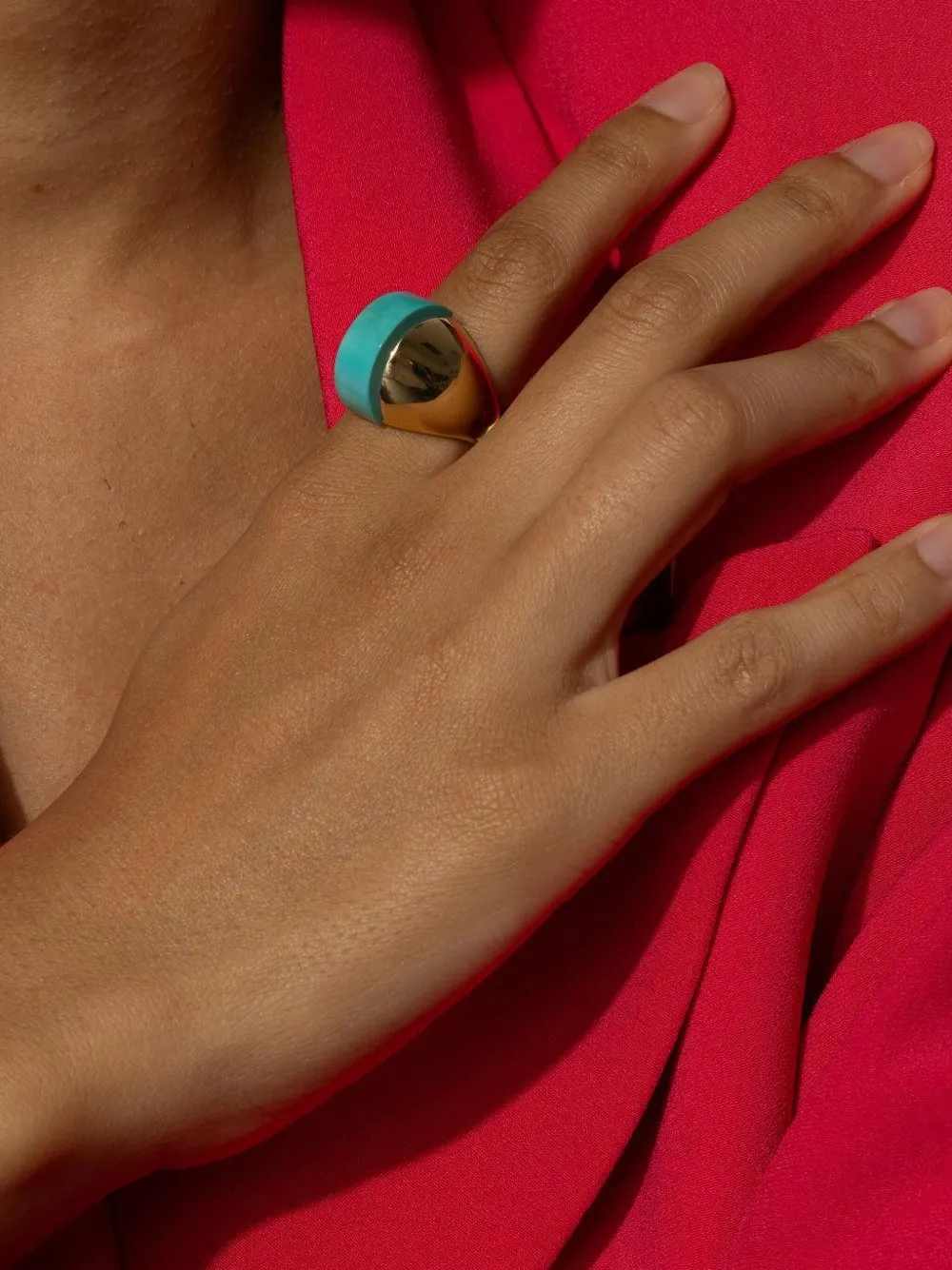 Brooks Brothers 18k Yellow Gold Linea Alta Turquoise Ring In Gold