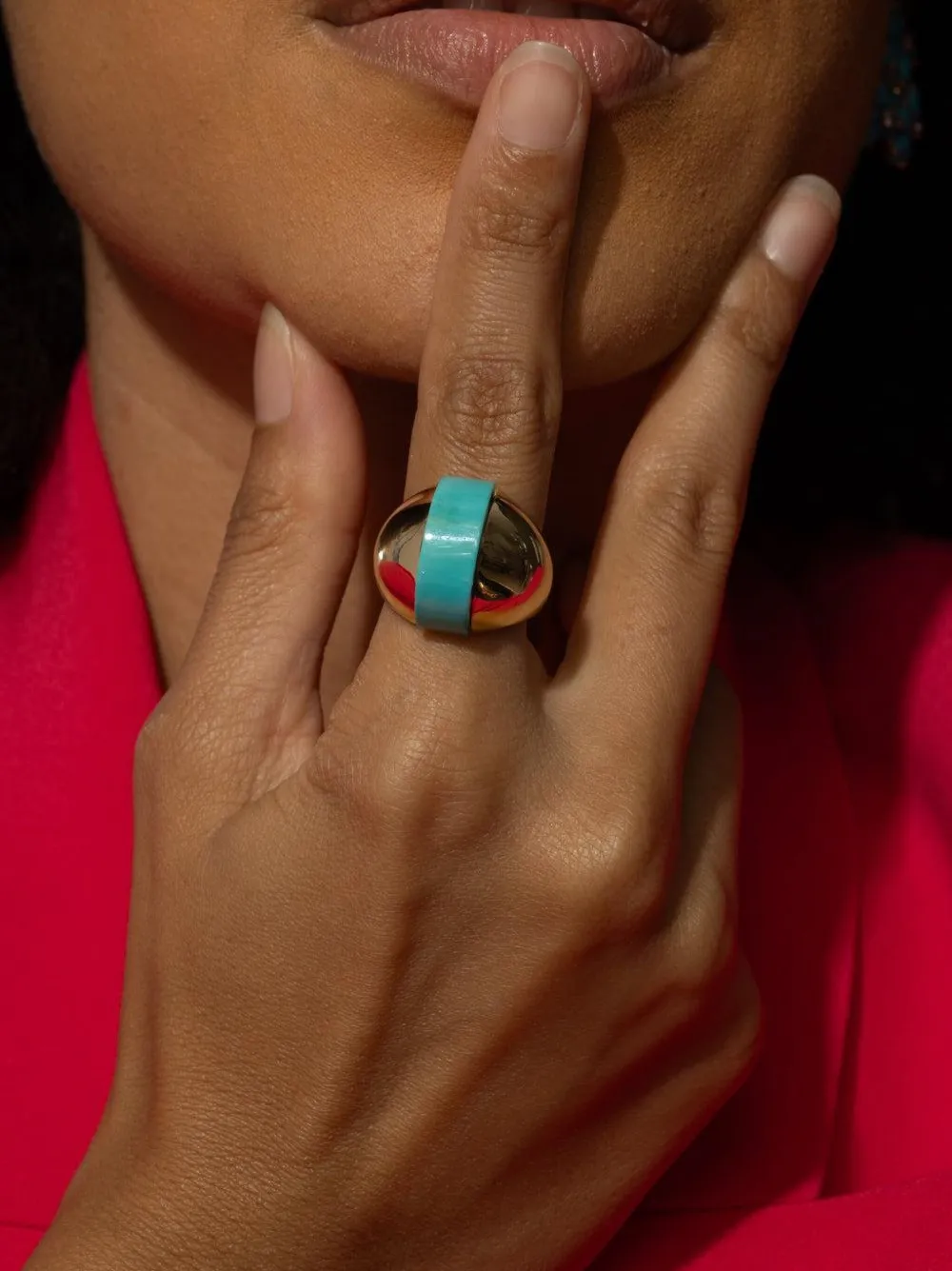 Brooks Brothers 18k Yellow Gold Linea Alta Turquoise Ring In Gold