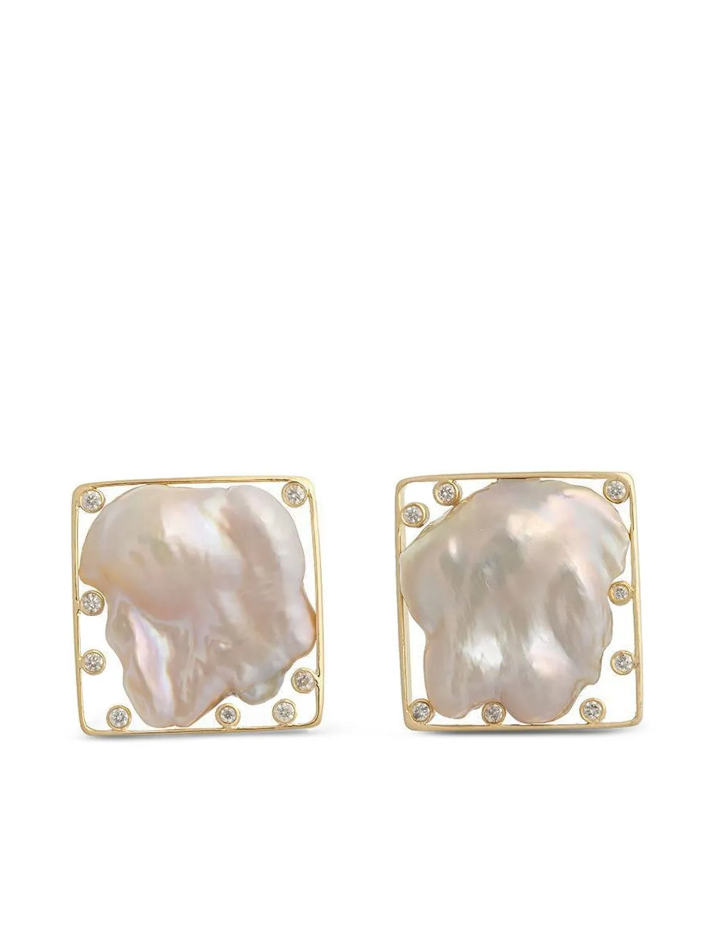 Denise Cassou 18kt Yellow Gold Pearl Earrings In Gold