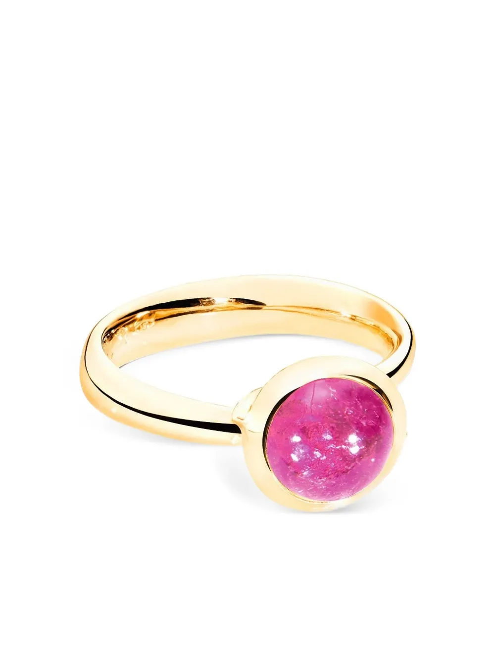 TAMARA COMOLLI Kleiner 18kt Bouton Gelbgoldring mit rosa Turmalin