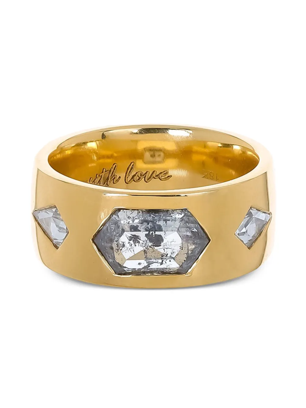 with love gold hexagon diamond ring - Oro