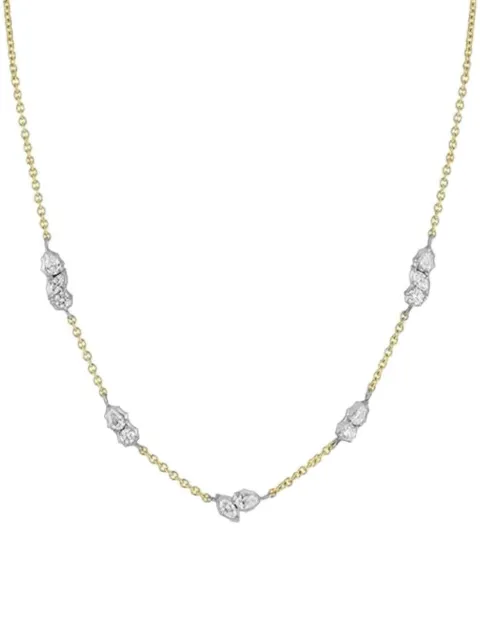 Jade Trau collar Posey Two-Tone Station en oro amarillo de 18kt y platino con diamantes