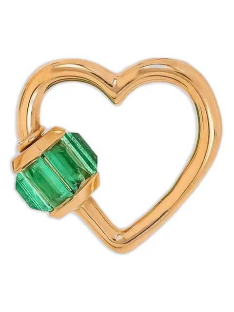 Marla Aaron dije Heartlock en oro amarillo de 14kt con esmeralda