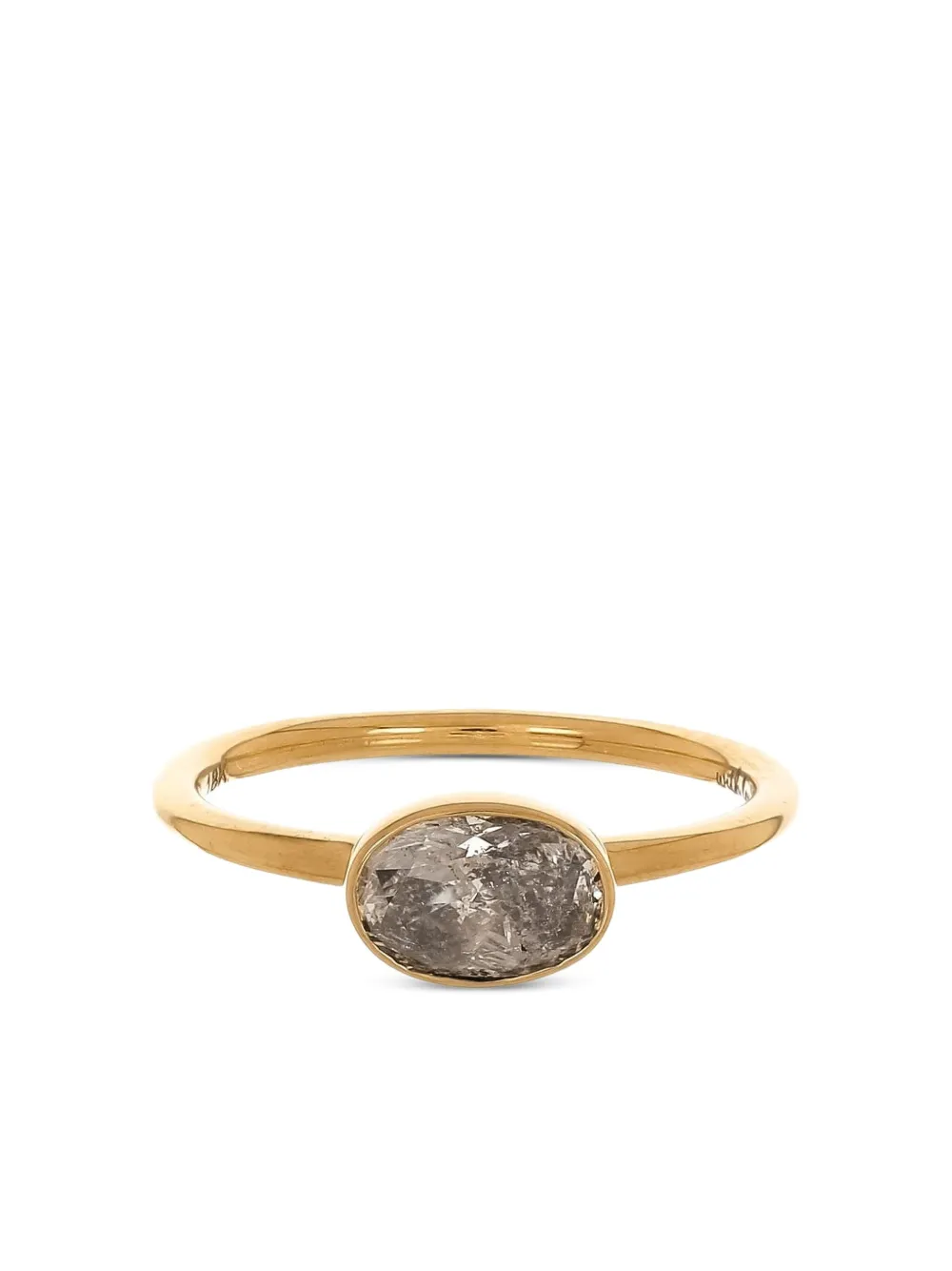 NIMO WITH LOVE Anello Rustic Horizontal Oval Skinny in oro 18 carati