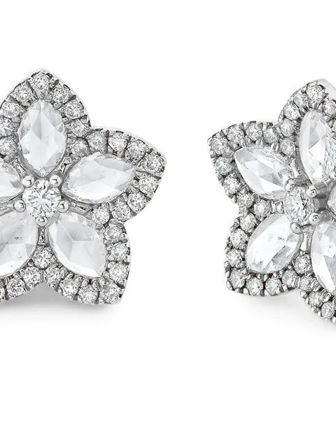 Logan Hollowell 18K yellow gold Eternal Jardin diamond stud earrings