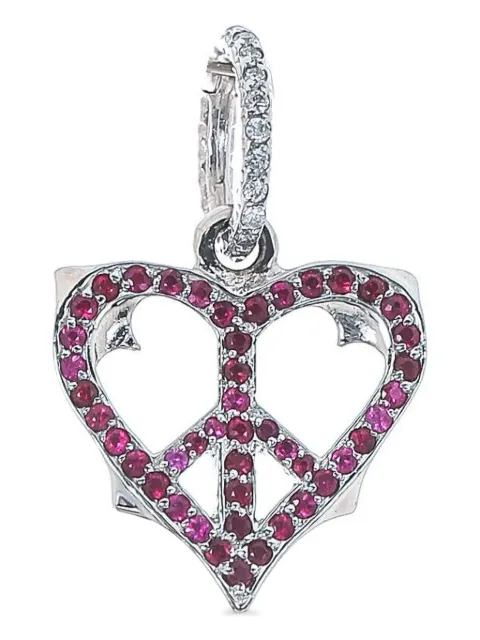 Loree Rodkin 14K white gold ruby and diamond heart-shaped charm